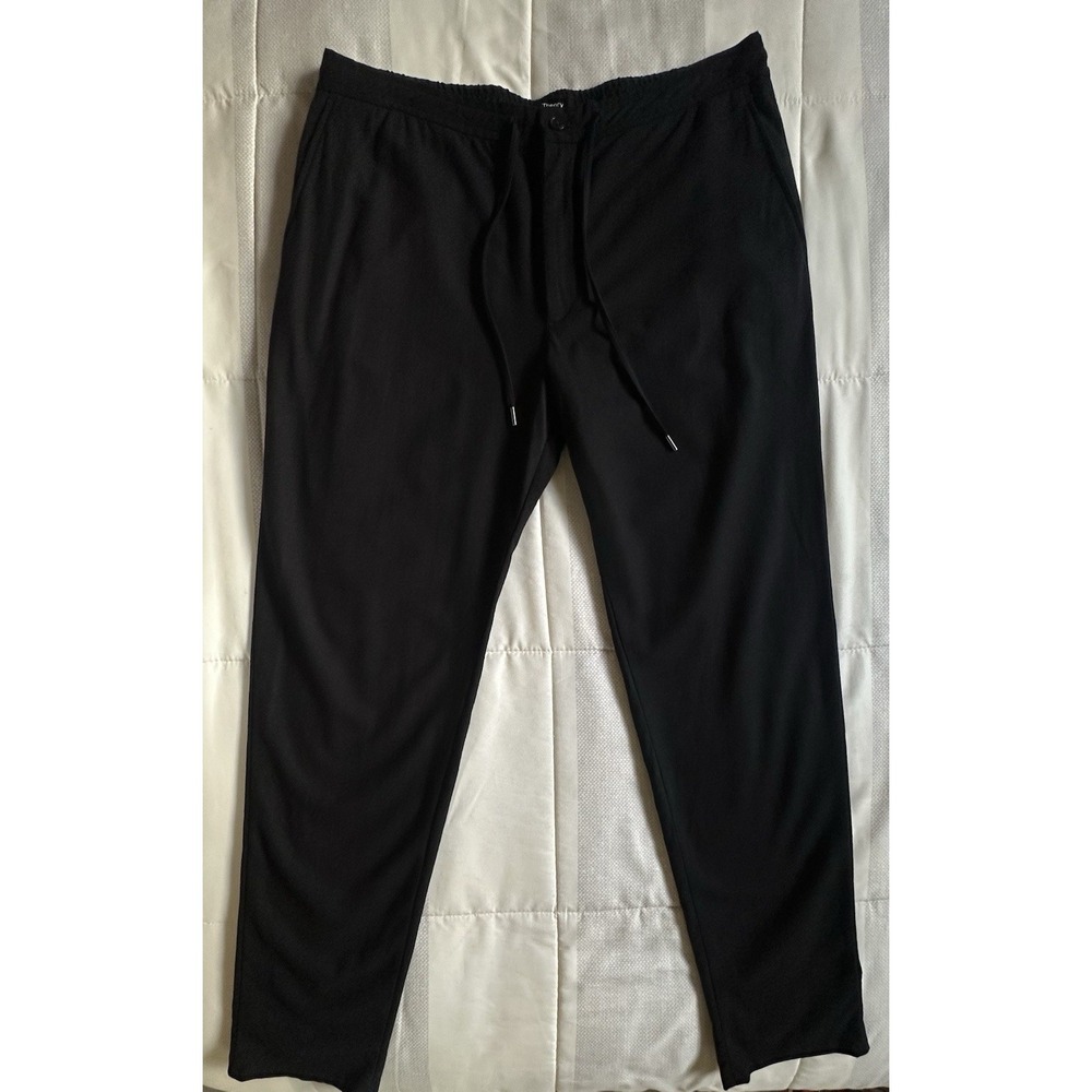 Theory Hunter Wool Drawstring Pants Men's Size 34x29 Black READ